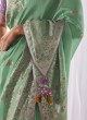 Designer Pista Green Kora Silk Classic Saree
