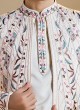 Elegant Off White Groom Jacket Style Thread Embroidered Indowestern Set