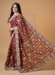 Maroon Bride Wear Gharchola Saree In Pure Chanderi Silk