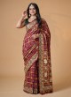 Maroon Bridel Wear Gharchola Saree In Chanderi Silk