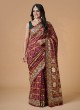 Maroon Bridel Wear Gharchola Saree In Chanderi Silk