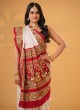 Red And White Pure Modal Gajji Silk Saree