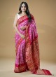 Pink & Red Pure Bandhani Gajji Silk Saree