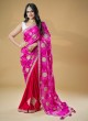 Elegant Pink & Red Pure Gajji Silk Saree