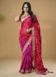 Bandhani Pure Gajji Silk Saree With Unstitched Blouse Piece
