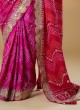 Bandhani Pure Gajji Silk Saree With Unstitched Blouse Piece