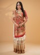 Traditional Off White And Red Pure Gajji Silk Bridal Gharchola Saree