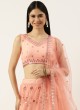 Gorgeous Festive Wear Peach Net Lehenga Choli