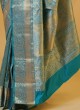 Peacock Blue Weaving Kanjivaram Silk Festive Saree