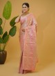 Designer Peach Kanjivaram Silk Festive Saree