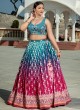 Multi Chiffon Lehenga Suit With Sequins Embroidery