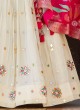 Elegant Off White Chiffon Lehenga Choli with Floral Printed Dupatta