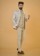Beige Wedding Wear Jacket Style Jodhpuri Suit