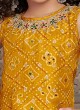 Mustard Yellow Embroidered Silk Salwar Suit