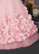 Designer Baby Pink Net Floral Patch Work Lehenga Choli