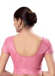 Pink Readymade Blouse In Shimmer Fabric
