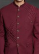 Wine Color Jodhpuri Suit In Imported Fabric