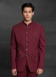 Wine Color Jodhpuri Suit In Imported Fabric