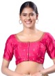 Pink Readymade Blouse In Mulberry Silk With Zari Embroidery