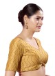 Silk Thread Embroidered Golden Color Blouse