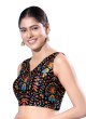Fancy Printed Readymade Blouse In Black