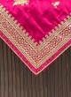 Rani Color Silk Readymade Safa And Dupatta