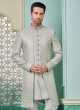 Elegant Grey Indowestern Set Featuring Sequins Work