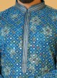 Readymade Teal Blue Kurta Pajama In Cotton Silk
