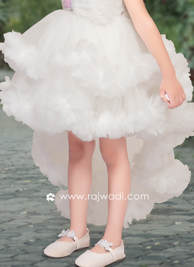 Designer White Short Frock