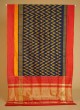 Navy Blue And Red Patola Saree In Pure Silk