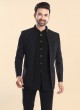 Black Imported Fabric Jodhpuri Set With Embroidered Jacket