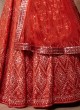 Organza Embroidered A Line Lehenga Choli In Red