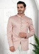 Peach Jacket Style Imported Jodhpuri Suit