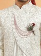 Embroidered White Designer Wedding Sherwani