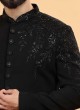 Black Festive Wear Embroidered Indowestern Set