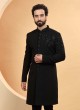 Black Festive Wear Embroidered Indowestern Set