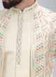 Elegant Thread Embroidered Indowestern Set With Jacket