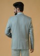 Imported Pista Green Color Asymmetric Jodhpuri Suit