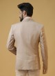 Cream Imported Tuxedo Set With Showl Collar