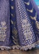 Navy Blue Lehenga Choli Set With Zari Floral Embroidery