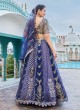 Navy Blue Lehenga Choli Set With Zari Floral Embroidery