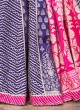 Purple Embroidered Lehenga Set In Silk Fabric