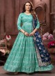 Sea Green Georgette Gown with Dupatta