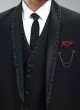 Black Embroidered Tuxedo Set In Imported Fabric