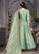 Pista Green Anarkali Dress With Zari Work Dupatta