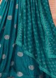 Teal Blue Anarkali Suit In Banarasi With Georgette Dupatta