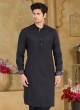 Readymade Black Kurta Pajama In Cotton Silk