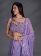 Shimmering Lavender Sequins Embellished Georgette Lehenga Choli