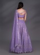 Shimmering Lavender Sequins Embellished Georgette Lehenga Choli