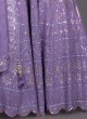 Shimmering Lavender Sequins Embellished Georgette Lehenga Choli